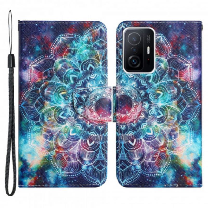 Etui Folio Xiaomi Mi 11t / 11t Pro Błyskotliwa Pół-paskowata Mandala