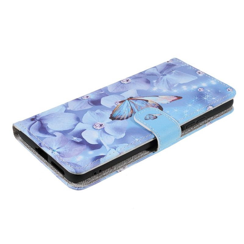 Etui Folio Xiaomi Mi 11t / 11t Pro Diamentowe Motyle Pasiaste