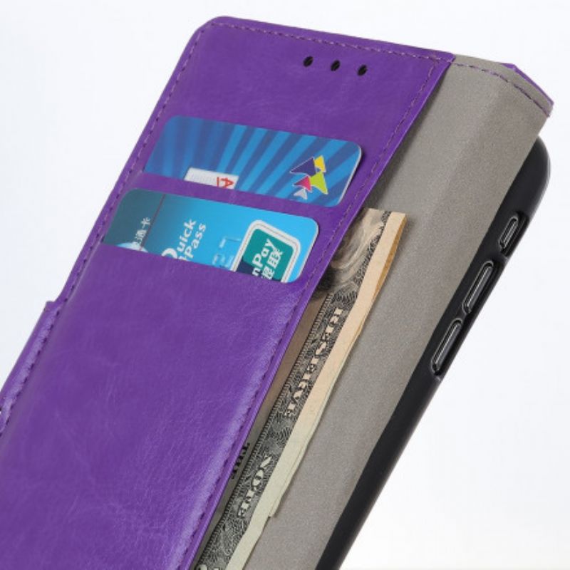 Etui Folio Xiaomi Mi 11t / 11t Pro Prosty Efekt Błyszczącej Skóry Etui Ochronne