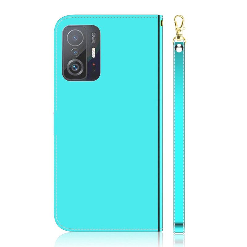 Etui Folio Xiaomi Mi 11t / 11t Pro Sztuczna Skórzana Osłona Lusterek Etui Ochronne