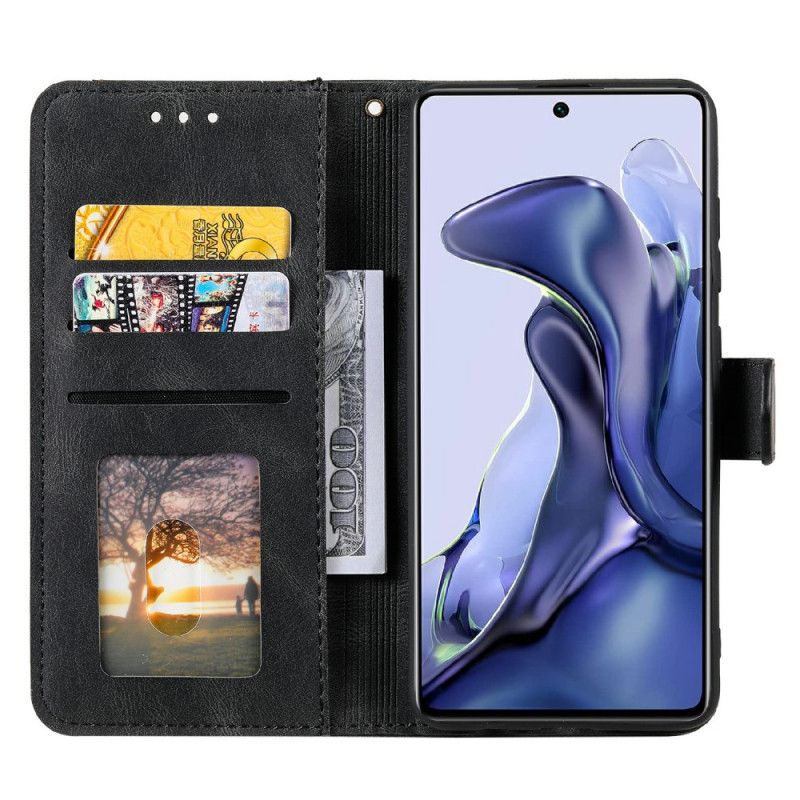 Etui Folio Xiaomi Mi 11t / 11t Pro Szwy W Dotyku Skóry Etui Ochronne