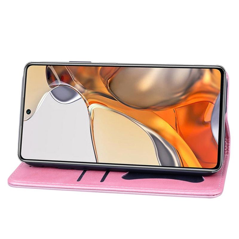 Flip Kotelot Xiaomi Mi 11t / 11t Pro Bi-tekstura Biznes Skórzany Efekt Etui Ochronne