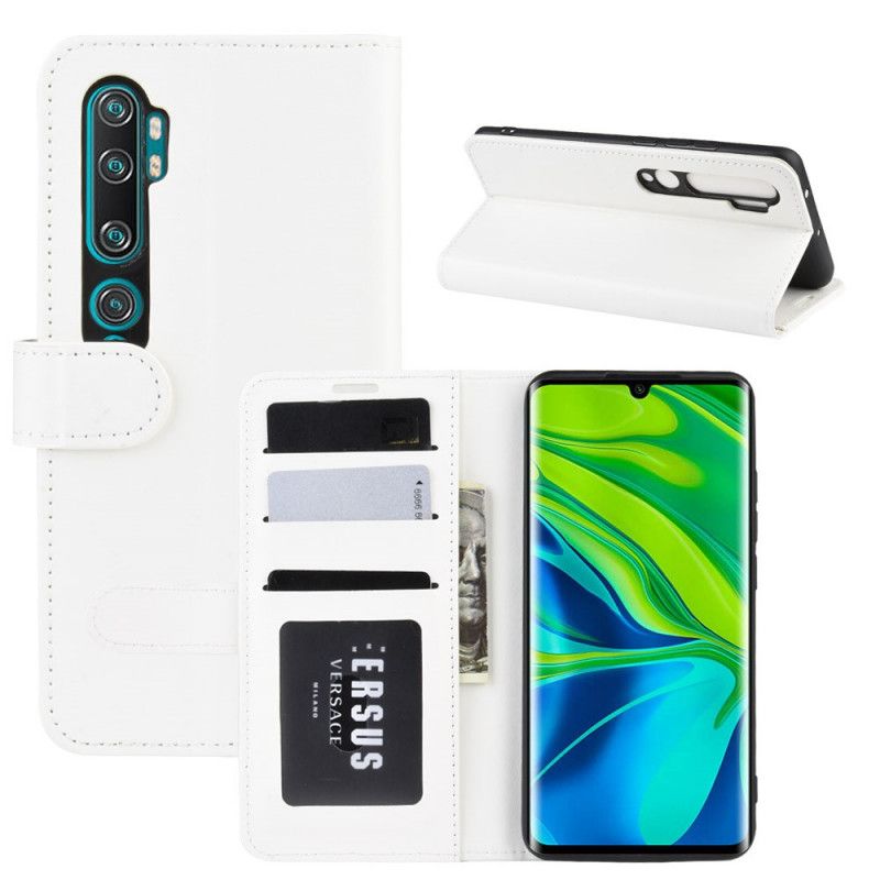 Etui Folio Xiaomi Mi Note 10 / 10 Pro Biały Czarny Ultra Sztuczna Skóra