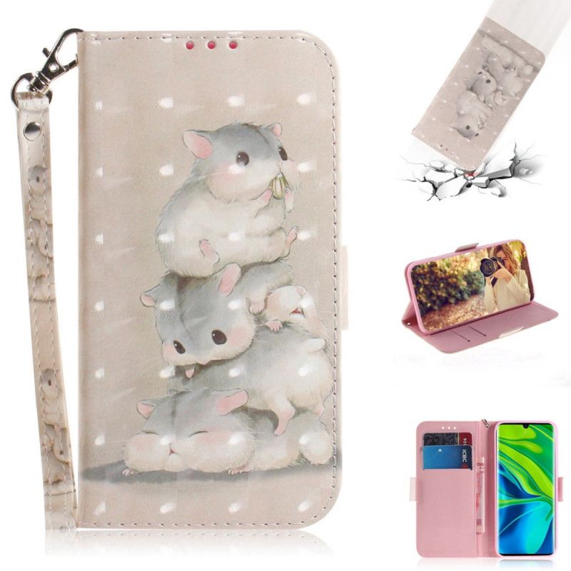 Etui Folio Xiaomi Mi Note 10 / 10 Pro Chomiki W Stringach