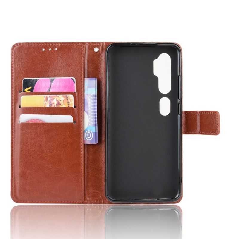 Etui Folio Xiaomi Mi Note 10 / 10 Pro Czerwony Czarny Efektowna Sztuczna Skóra