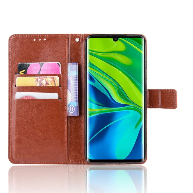 Etui Folio Xiaomi Mi Note 10 / 10 Pro Czerwony Czarny Efektowna Sztuczna Skóra