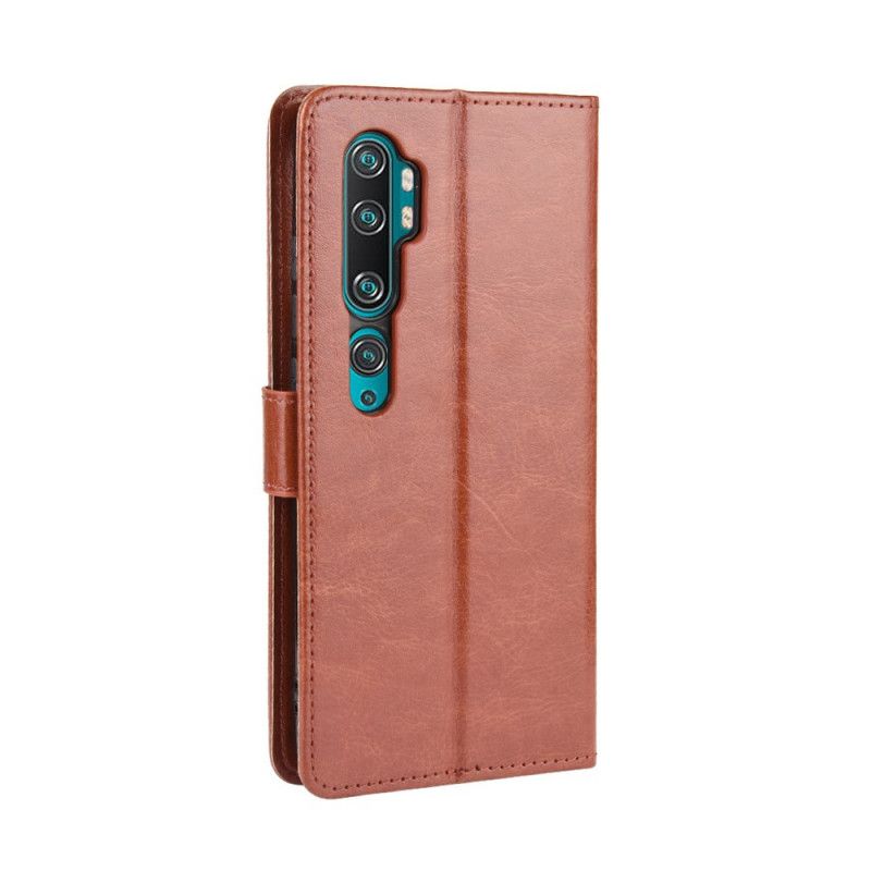 Etui Folio Xiaomi Mi Note 10 / 10 Pro Czerwony Czarny Efektowna Sztuczna Skóra