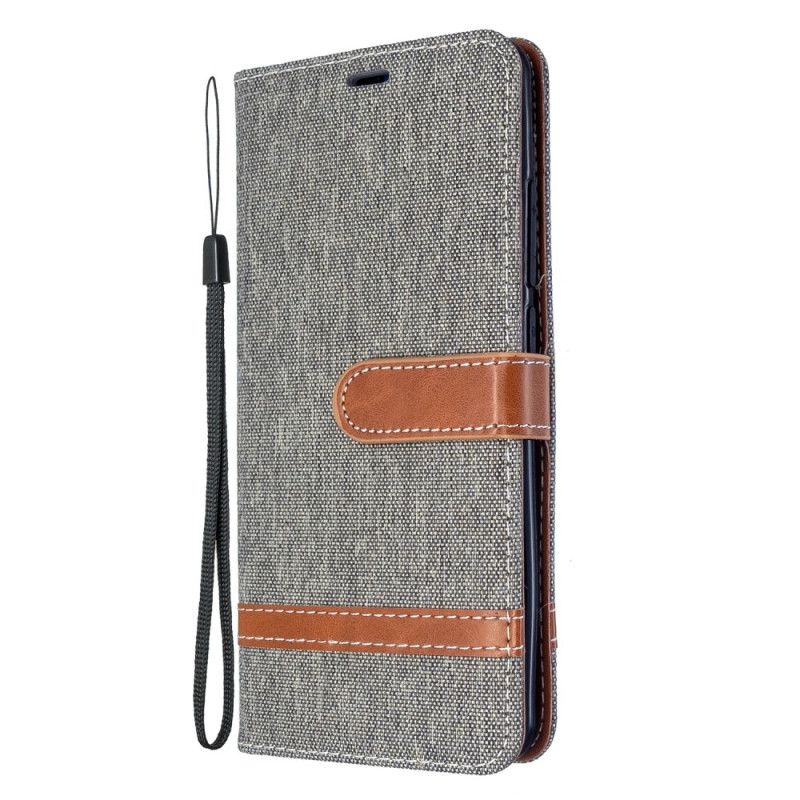 Etui Folio Xiaomi Mi Note 10 / 10 Pro Efekt Tkaniny I Skóry Ze Stringami