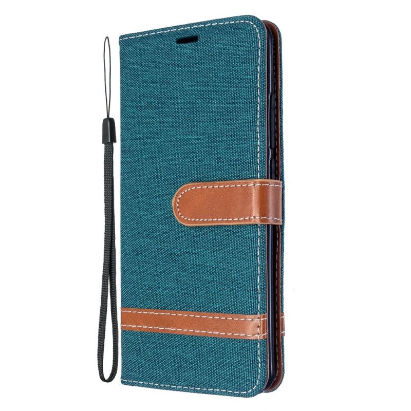 Etui Folio Xiaomi Mi Note 10 / 10 Pro Efekt Tkaniny I Skóry Ze Stringami