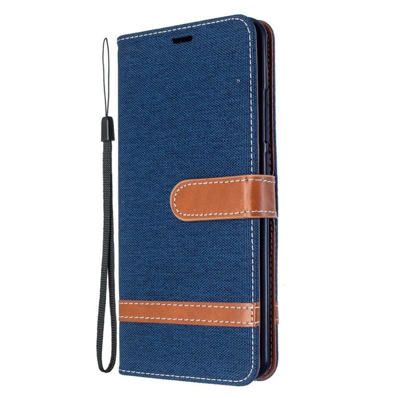 Etui Folio Xiaomi Mi Note 10 / 10 Pro Efekt Tkaniny I Skóry Ze Stringami