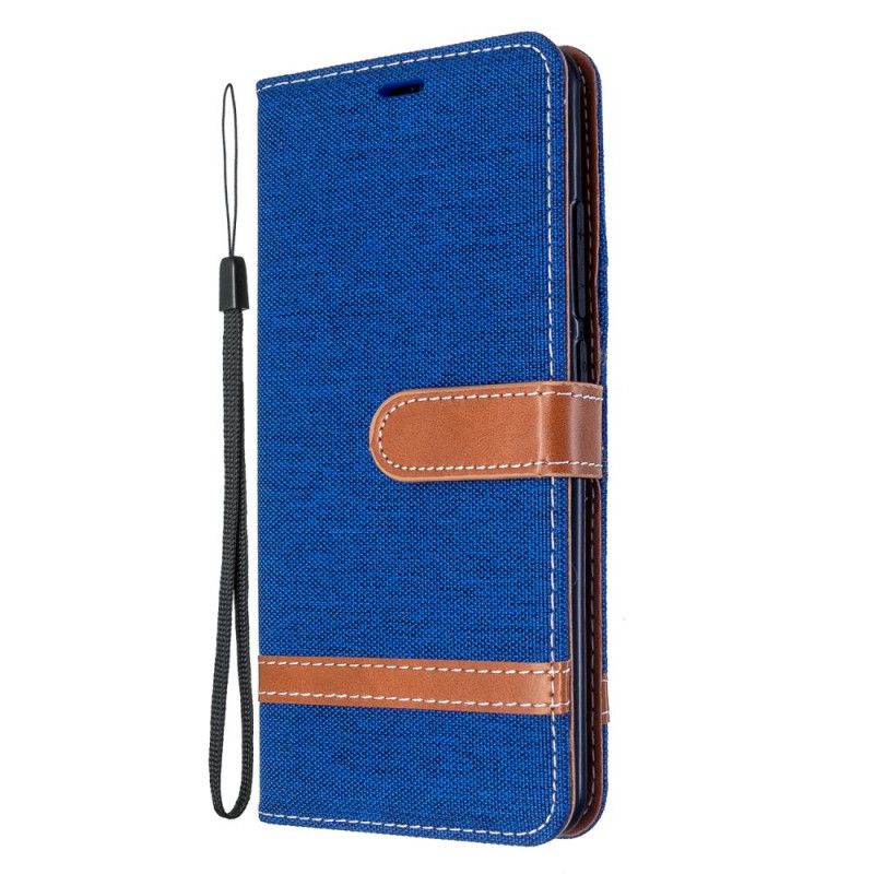 Etui Folio Xiaomi Mi Note 10 / 10 Pro Efekt Tkaniny I Skóry Ze Stringami