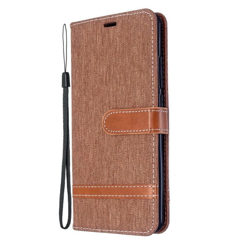 Etui Folio Xiaomi Mi Note 10 / 10 Pro Efekt Tkaniny I Skóry Ze Stringami