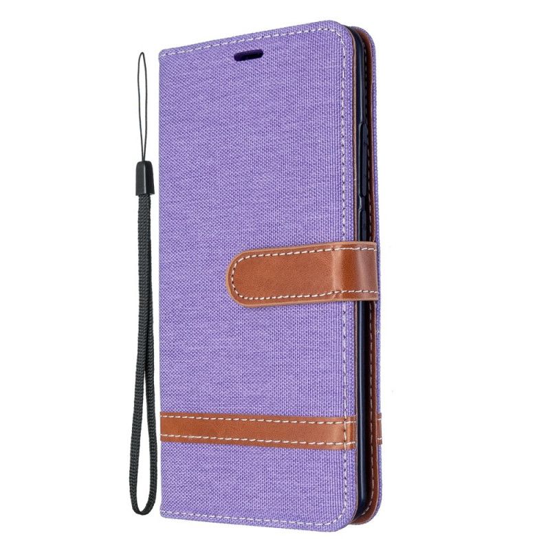 Etui Folio Xiaomi Mi Note 10 / 10 Pro Efekt Tkaniny I Skóry Ze Stringami