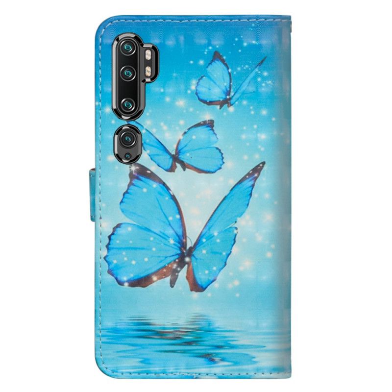 Etui Folio Xiaomi Mi Note 10 / 10 Pro Latające Niebieskie Motyle