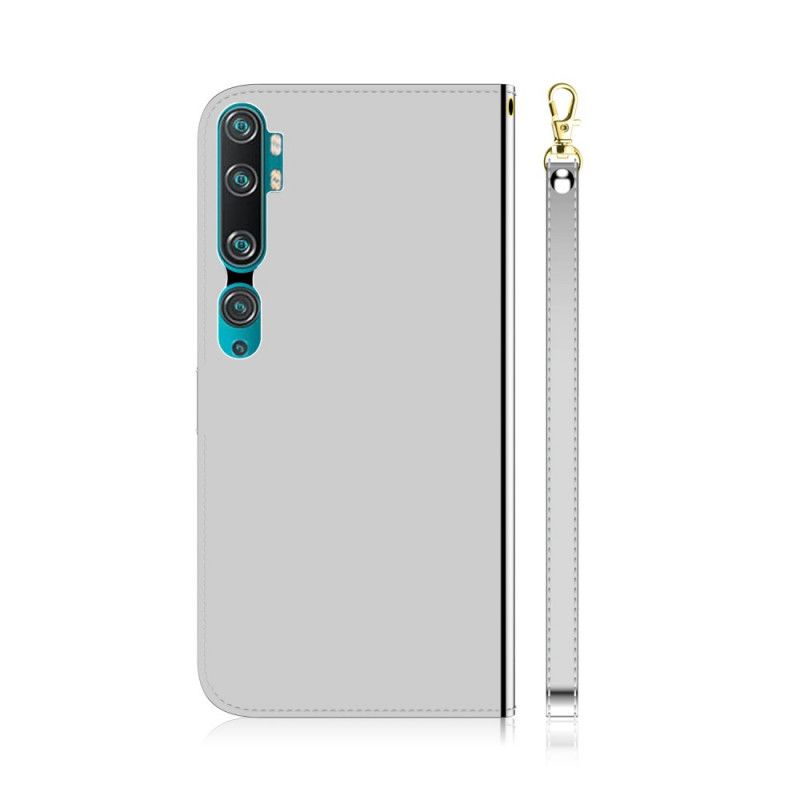 Etui Folio Xiaomi Mi Note 10 / 10 Pro Osłona Lusterka Z Imitacji Skóry