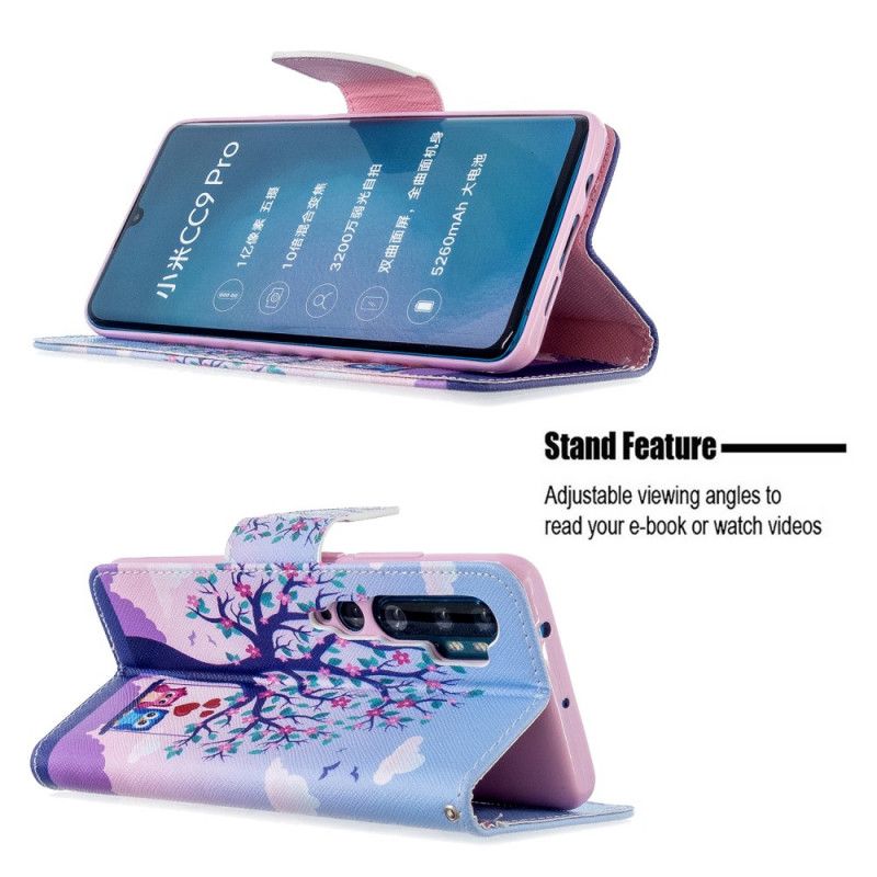 Etui Folio Xiaomi Mi Note 10 / 10 Pro Sowy Na Huśtawce Etui Ochronne