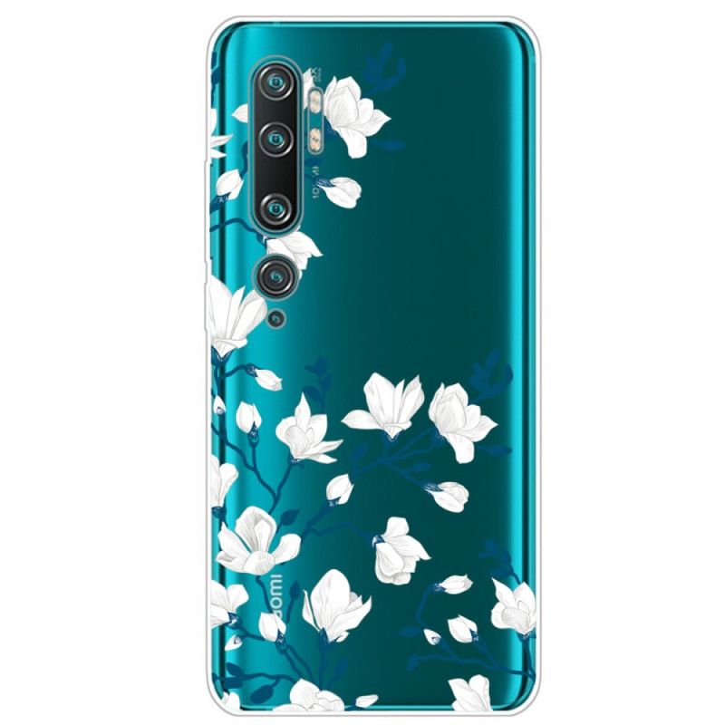 Etui Xiaomi Mi Note 10 / 10 Pro Białe Kwiaty Etui Ochronne