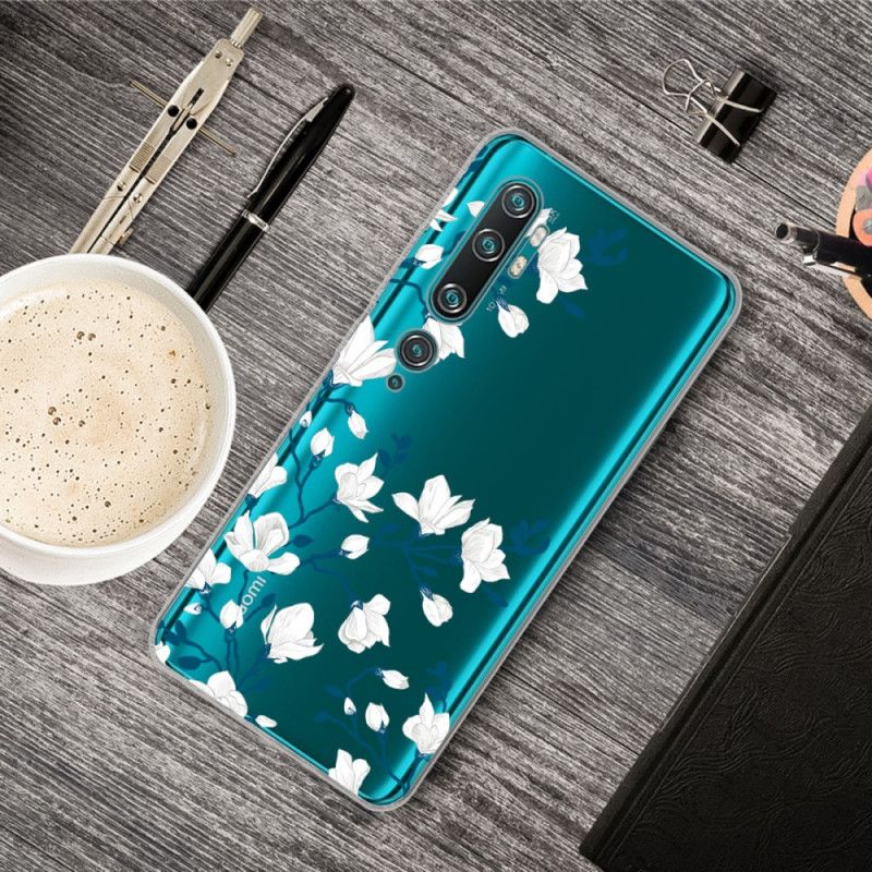 Etui Xiaomi Mi Note 10 / 10 Pro Białe Kwiaty Etui Ochronne