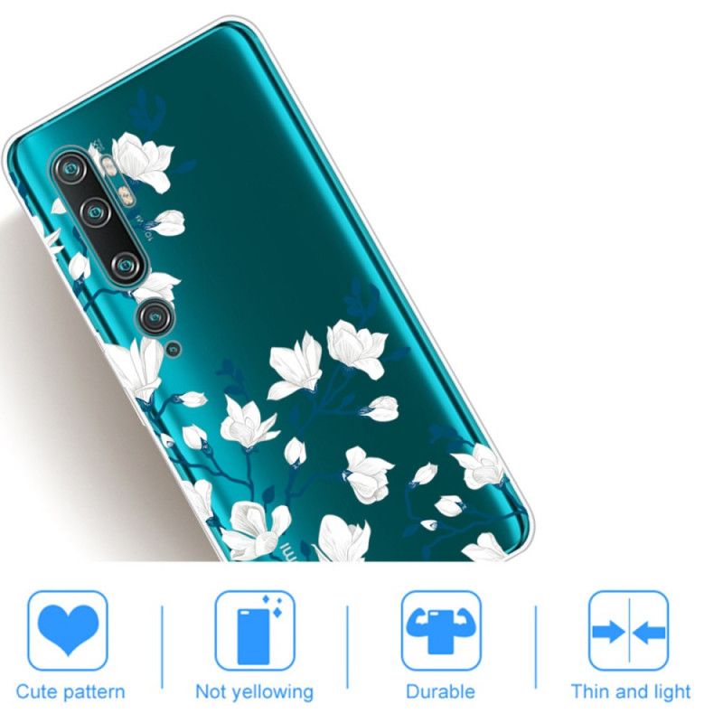 Etui Xiaomi Mi Note 10 / 10 Pro Białe Kwiaty Etui Ochronne