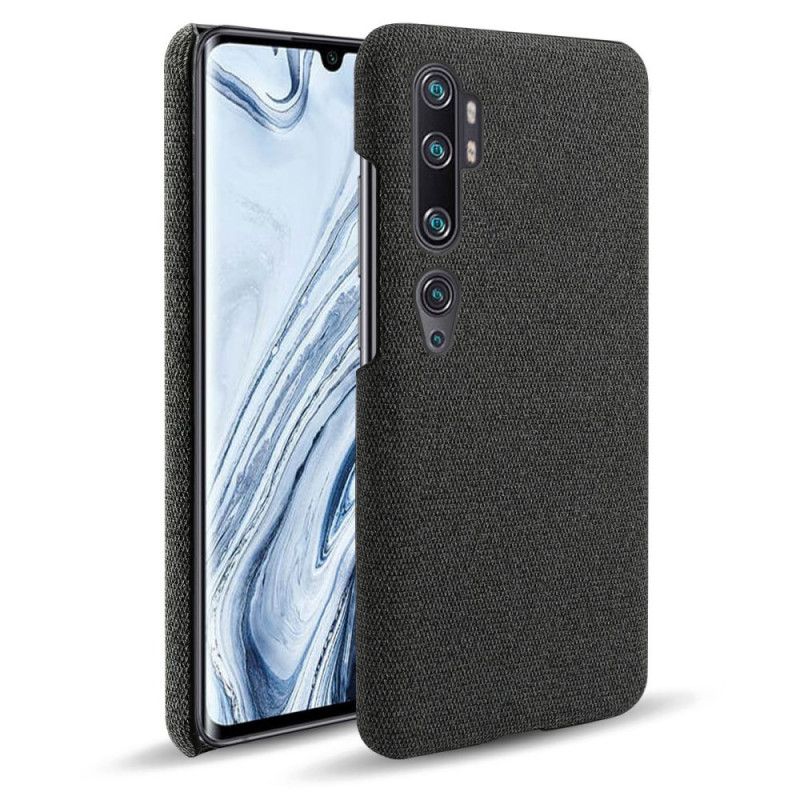 Etui Xiaomi Mi Note 10 / 10 Pro Biały Czarny Tekstura Tkaniny Ksq Etui Ochronne