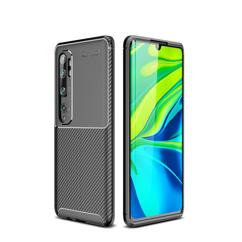 Etui Xiaomi Mi Note 10 / 10 Pro Brązowy Czarny Elastyczne Włókno Węglowe