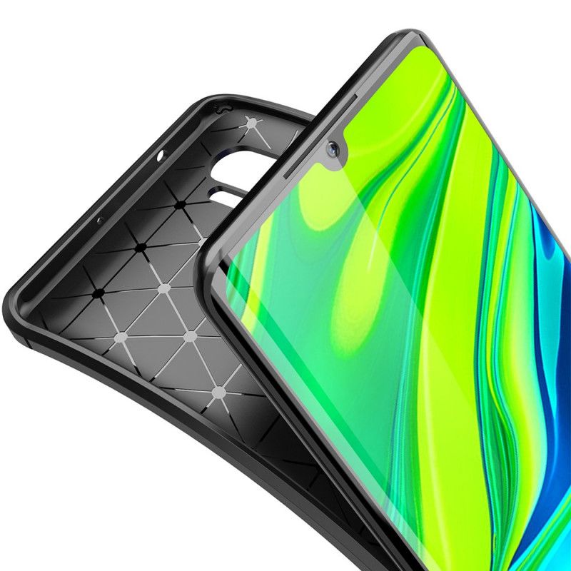 Etui Xiaomi Mi Note 10 / 10 Pro Brązowy Czarny Elastyczne Włókno Węglowe