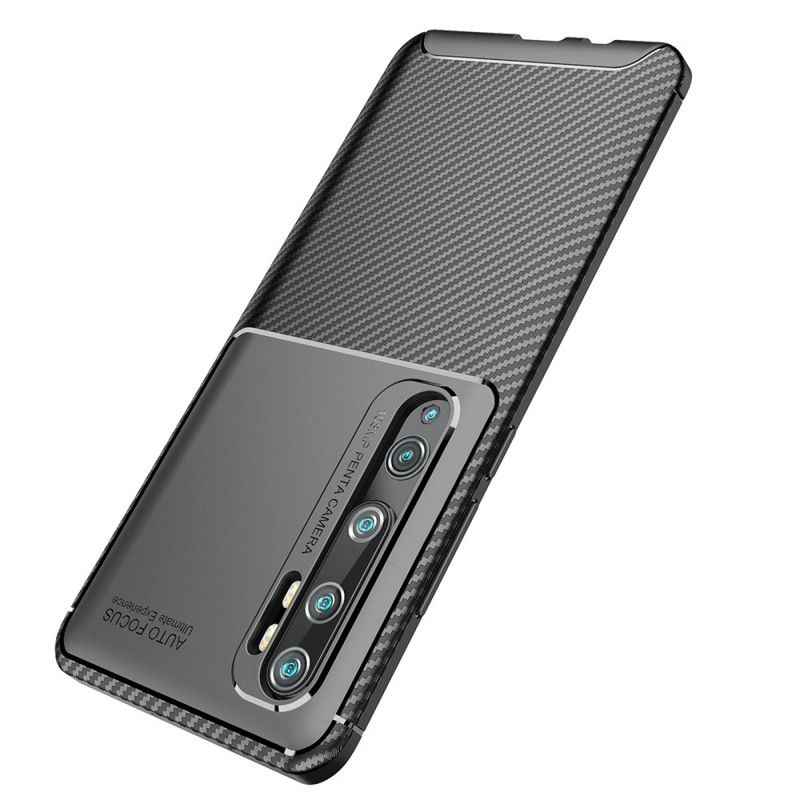 Etui Xiaomi Mi Note 10 / 10 Pro Brązowy Czarny Elastyczne Włókno Węglowe