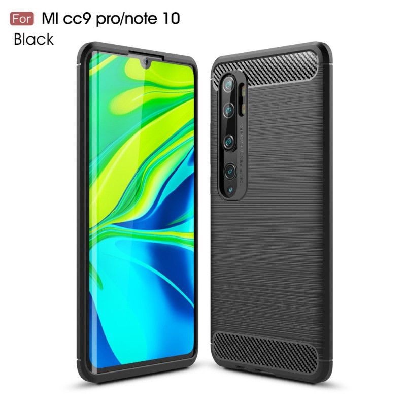 Etui Xiaomi Mi Note 10 / 10 Pro Czerwony Czarny Szczotkowane Włókno Węglowe