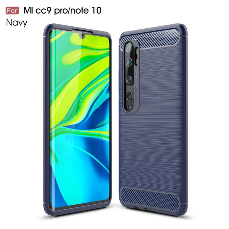 Etui Xiaomi Mi Note 10 / 10 Pro Czerwony Czarny Szczotkowane Włókno Węglowe