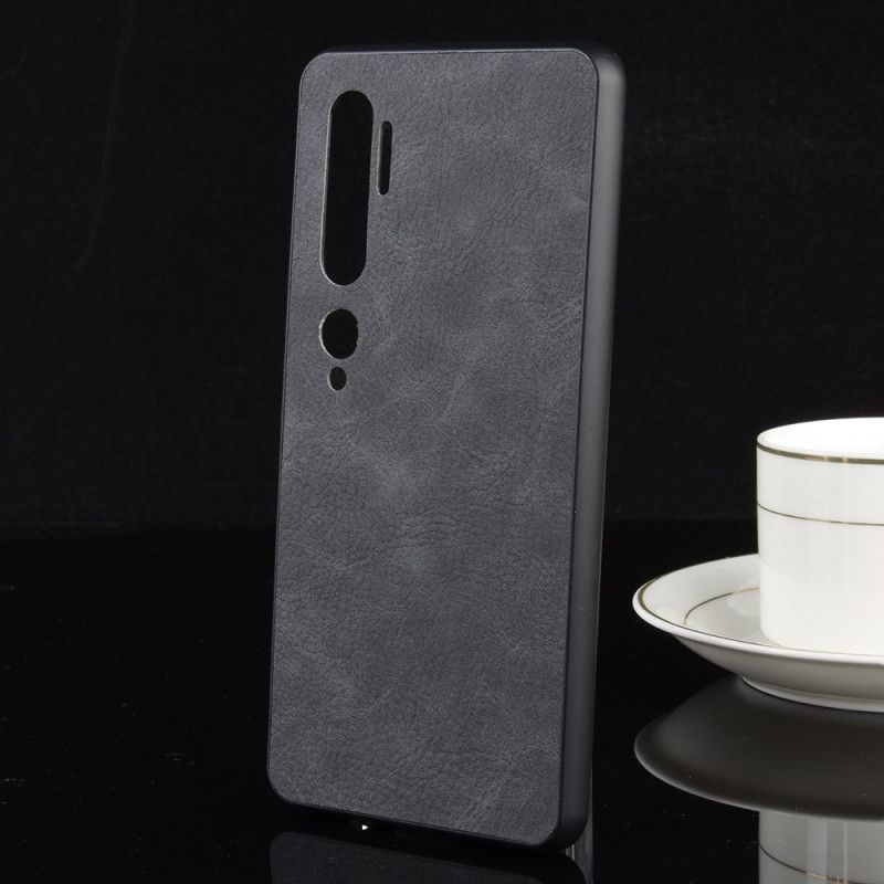 Etui Xiaomi Mi Note 10 / 10 Pro Granatowy Czarny Efekt Skóry W Stylu Vintage