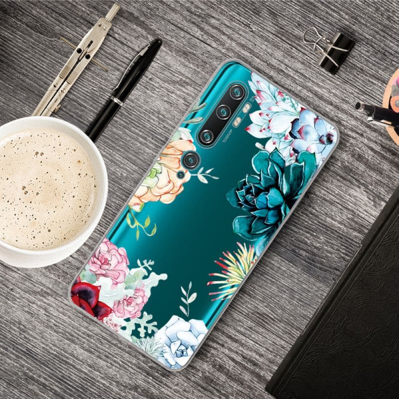 Etui Xiaomi Mi Note 10 / 10 Pro Przezroczyste Kwiaty Akwarelowe Etui Ochronne