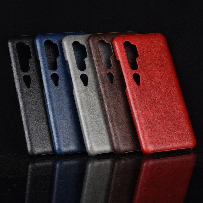 Etui Xiaomi Mi Note 10 / 10 Pro Szary Czarny Efekt Skóry Lychee Performance Etui Ochronne