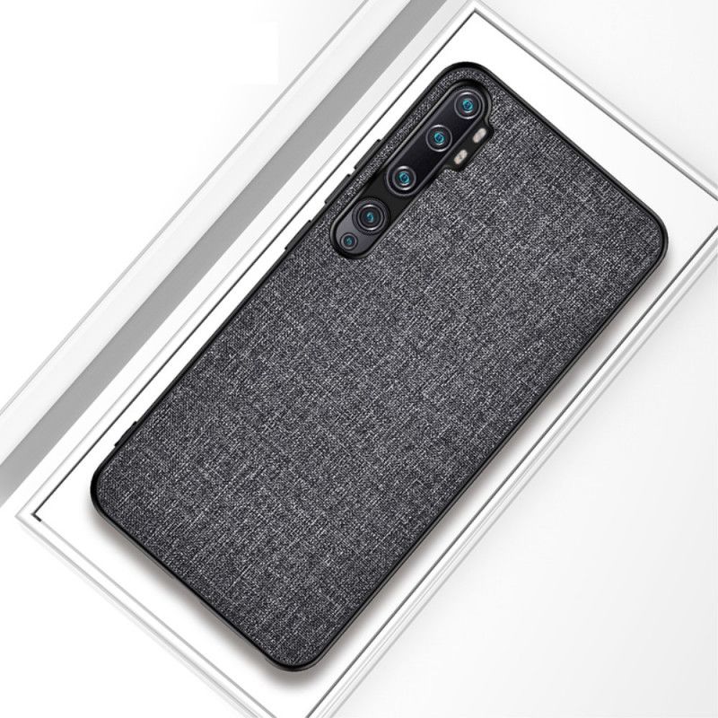 Etui Xiaomi Mi Note 10 / 10 Pro Szary Czarny Tekstura Tkaniny