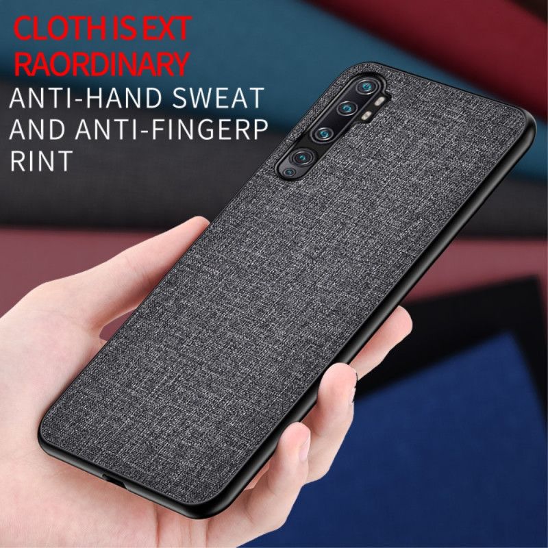 Etui Xiaomi Mi Note 10 / 10 Pro Szary Czarny Tekstura Tkaniny