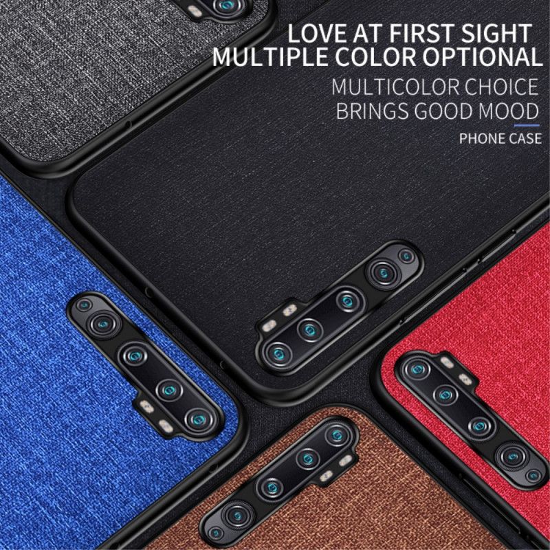 Etui Xiaomi Mi Note 10 / 10 Pro Szary Czarny Tekstura Tkaniny