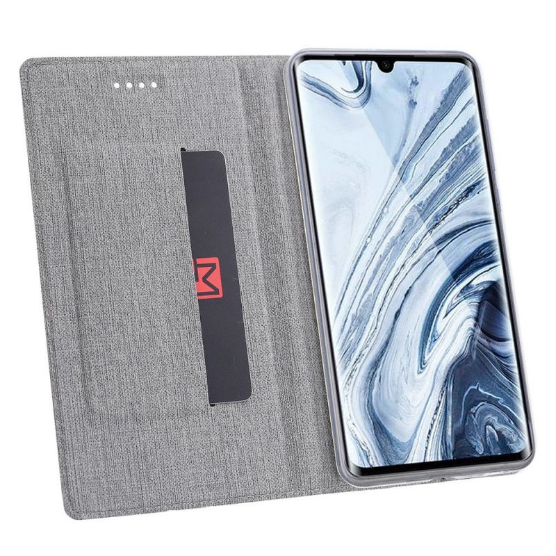 Flip Kotelot Xiaomi Mi Note 10 / 10 Pro Szary Czarny Teksturowane Etui Ochronne