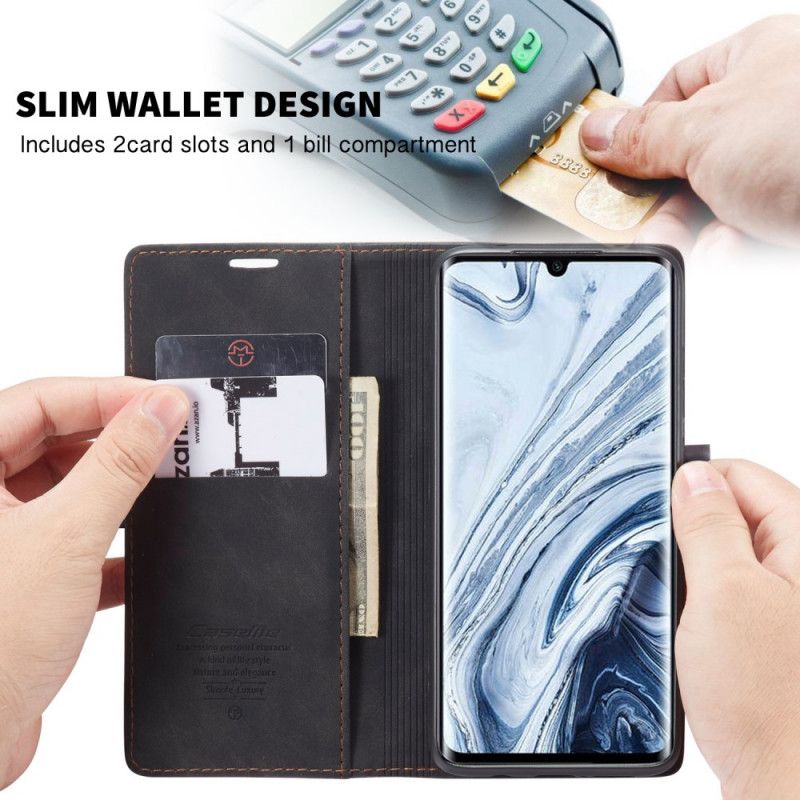 Flip Kotelot Xiaomi Mi Note 10 / 10 Pro Turkusowy Czarny Etui na Telefon Etui Z Imitacji Skóry