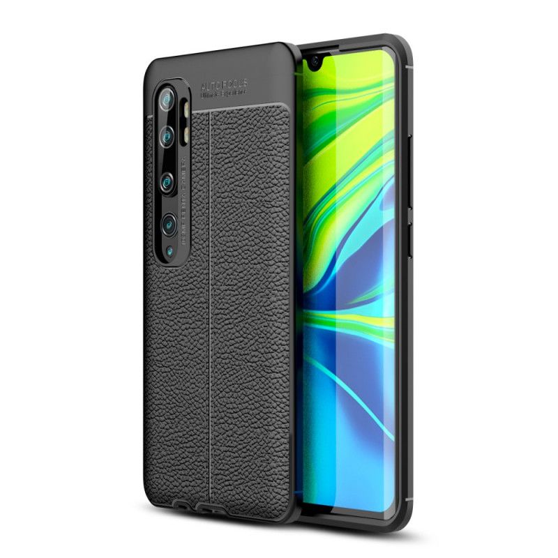 Futerały Xiaomi Mi Note 10 / 10 Pro Czerwony Czarny Efekt Skóry Z Podwójną Linią Liczi