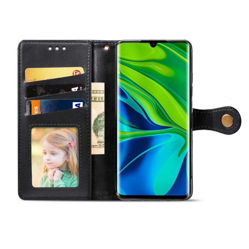 Skórzany Futerał Xiaomi Mi Note 10 / 10 Pro Zielony Czarny Etui na Telefon Kapelusz Liczi W Stylu Księcia Ze Skóry