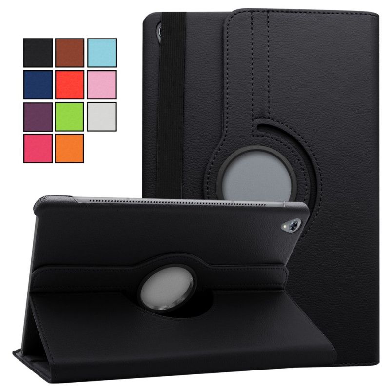 Etui Folio Huawei MediaPad M6 10.8'' Granatowy Czarny Obracana O 360 ° Imitacja Skóry Liczi