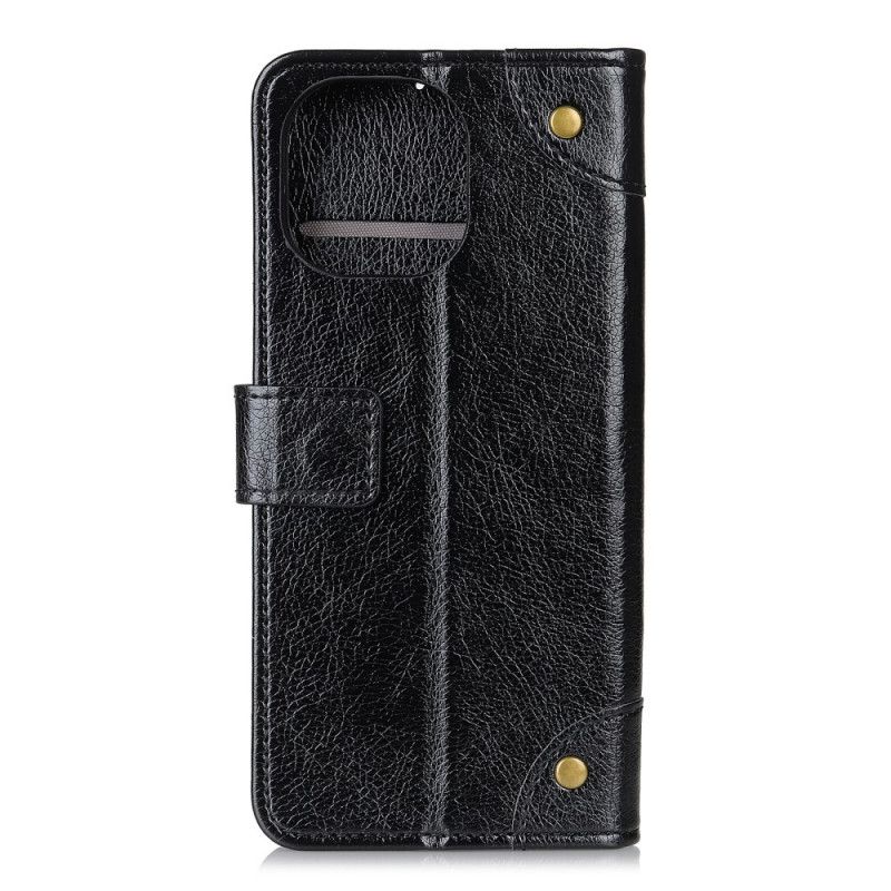 Etui Folio Xiaomi Mi 11 Czerwony Czarny Nity W Stylu Vintage Ze Skóry Nappa Etui Ochronne