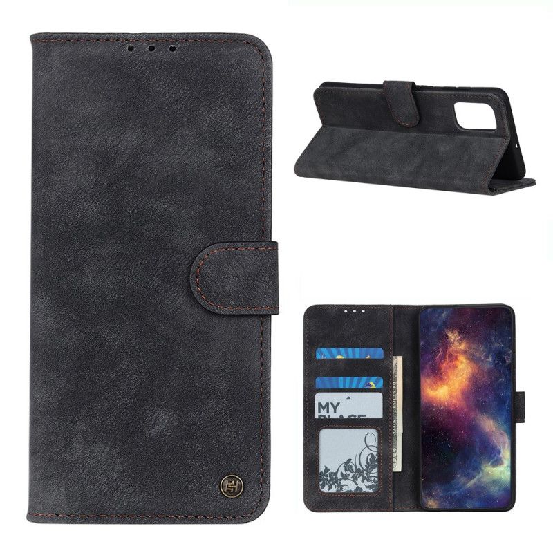 Etui Folio Xiaomi Mi 11 Czerwony Czarny Styl Vintage Ze Skóry