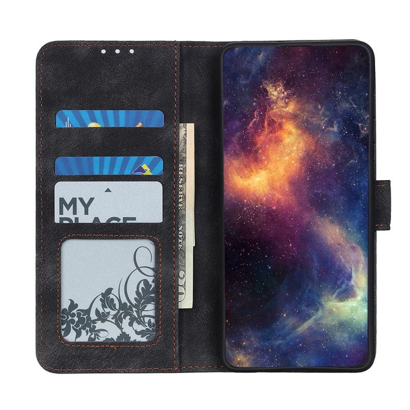 Etui Folio Xiaomi Mi 11 Czerwony Czarny Styl Vintage Ze Skóry