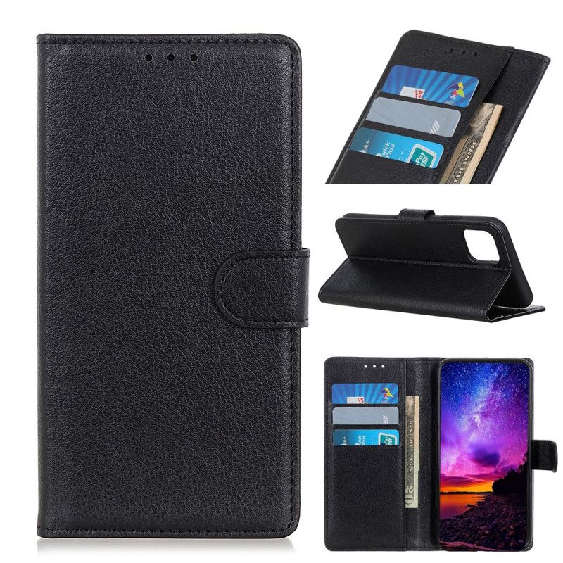 Etui Folio Xiaomi Mi 11 Czerwony Czarny Tradycyjna Imitacja Skóry Liczi