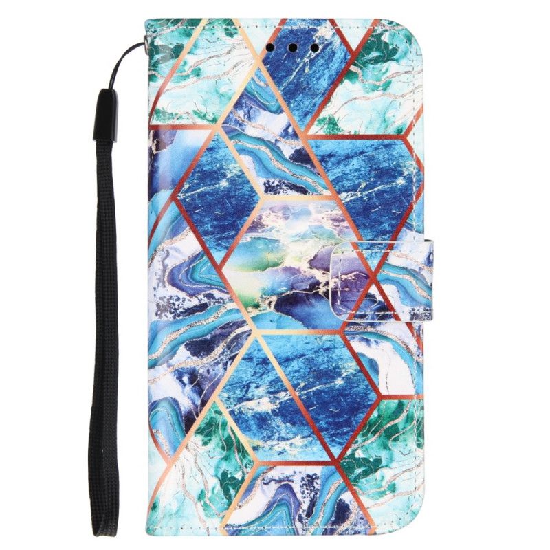 Etui Folio Xiaomi Mi 11 Jasnoniebieski Ciemnoniebieski Geometryczny Marmur Etui Ochronne