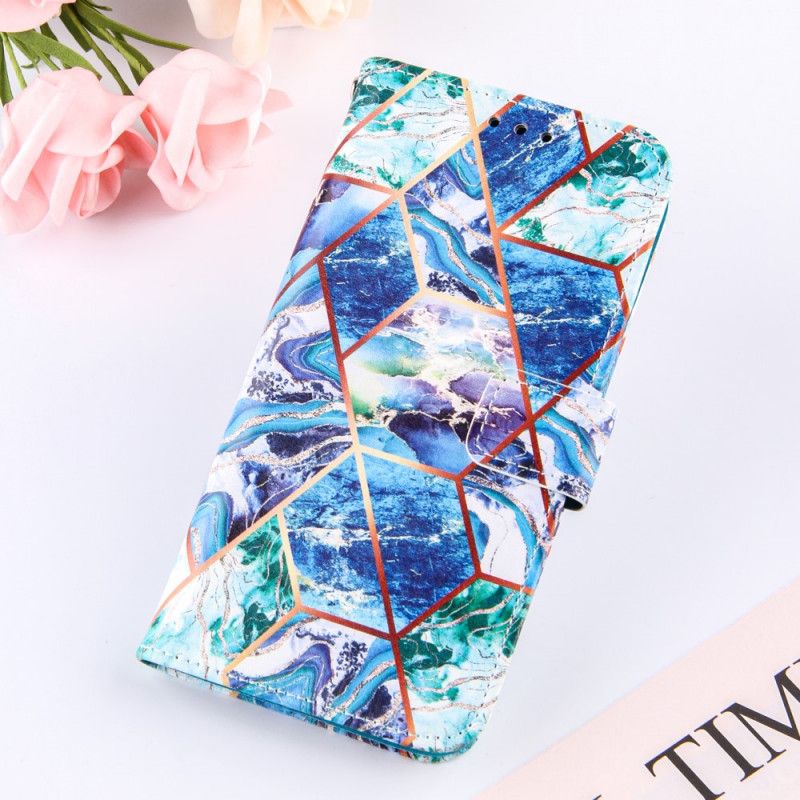 Etui Folio Xiaomi Mi 11 Jasnoniebieski Ciemnoniebieski Geometryczny Marmur Etui Ochronne