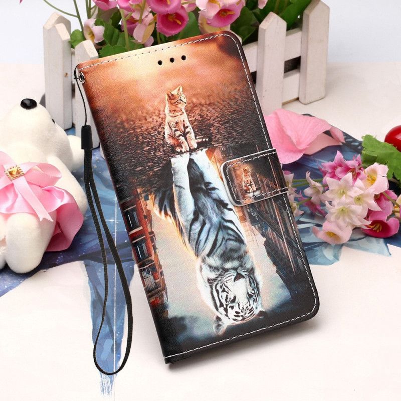 Etui Folio Xiaomi Mi 11 Jasnoniebieski Ciemnoniebieski Kociak Etui Ochronne