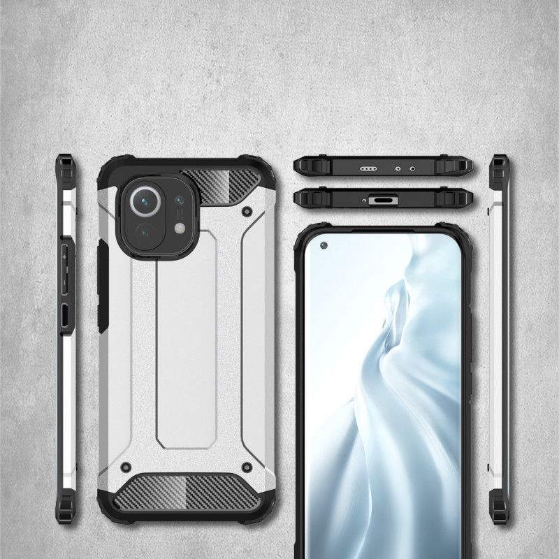 Etui Xiaomi Mi 11 Czerwony Czarny Ocalały Etui Ochronne