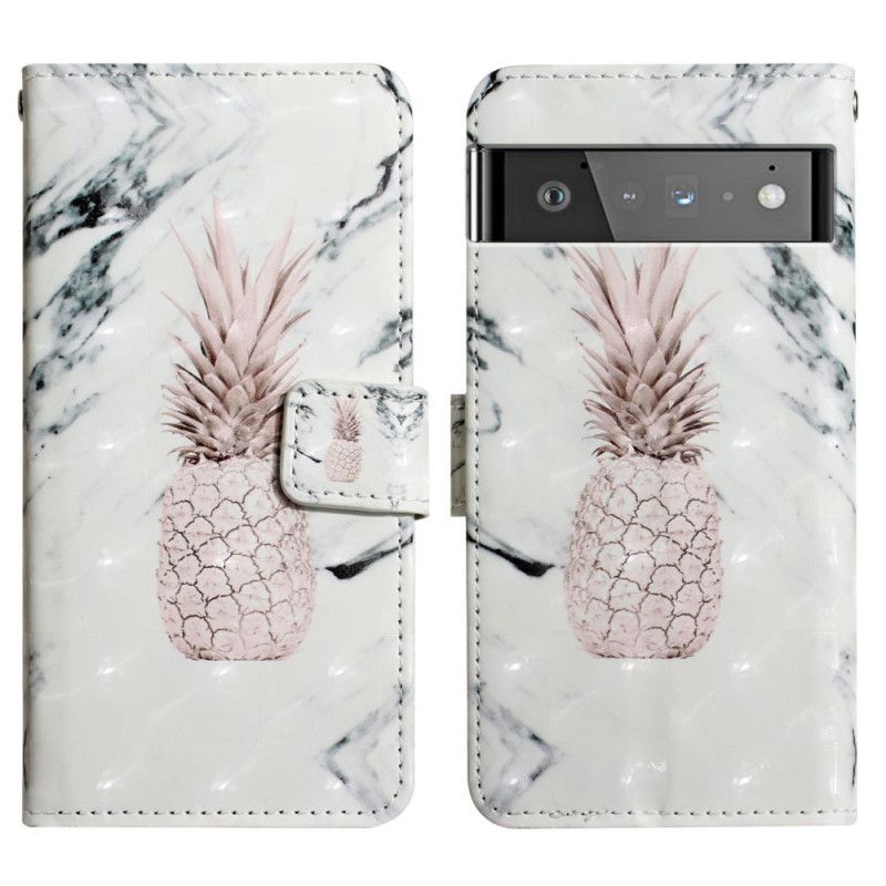 Etui Folio Do Google Pixel 6 Jasny Ananas Punktowy