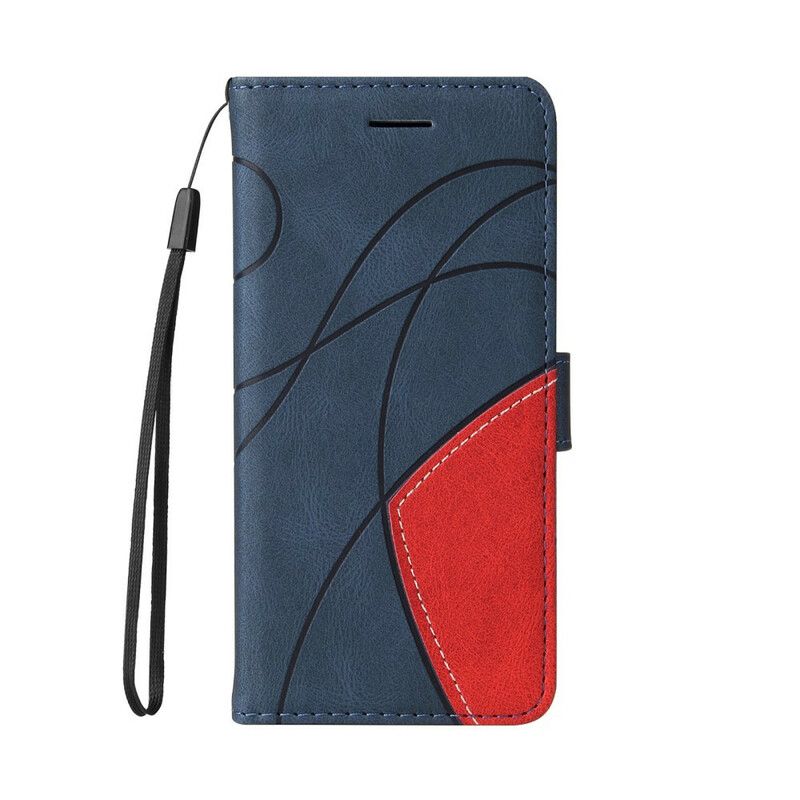 Etui Folio Do Google Pixel 6 Podpis Dwukolorowa Sztuczna Skóra